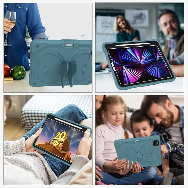 Pure Color PC + Silicone Anti-drop Tablet Tablet Case with Butterfly Holder & Pen Slot For iPad Pro 11 2018 & 2020 &