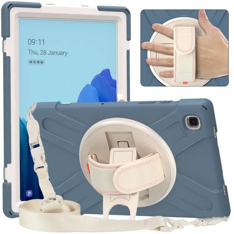 Pure Color Silicone + PC Protective Case with Holder & Shoulder Strap For iPad 10.2 2021 / 2020 / 2019 For Samsung