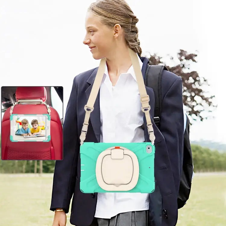 Pure Color Silicone + PC Protective Case with Holder & Shoulder Strap For iPad mini 5 / 4 - Apple Accessories
