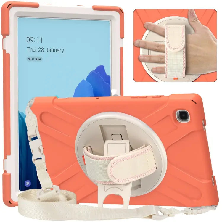 Pure Color Silicone + PC Protective Case with Holder & Shoulder Strap For iPad 10.2 2021 / 2020 / 2019 For Samsung