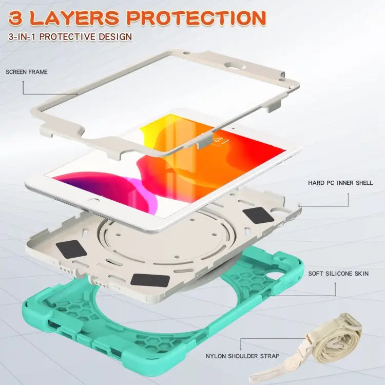 Pure Color Silicone + PC Protective Case with Holder & Shoulder Strap For iPad mini 5 / 4 - Apple Accessories