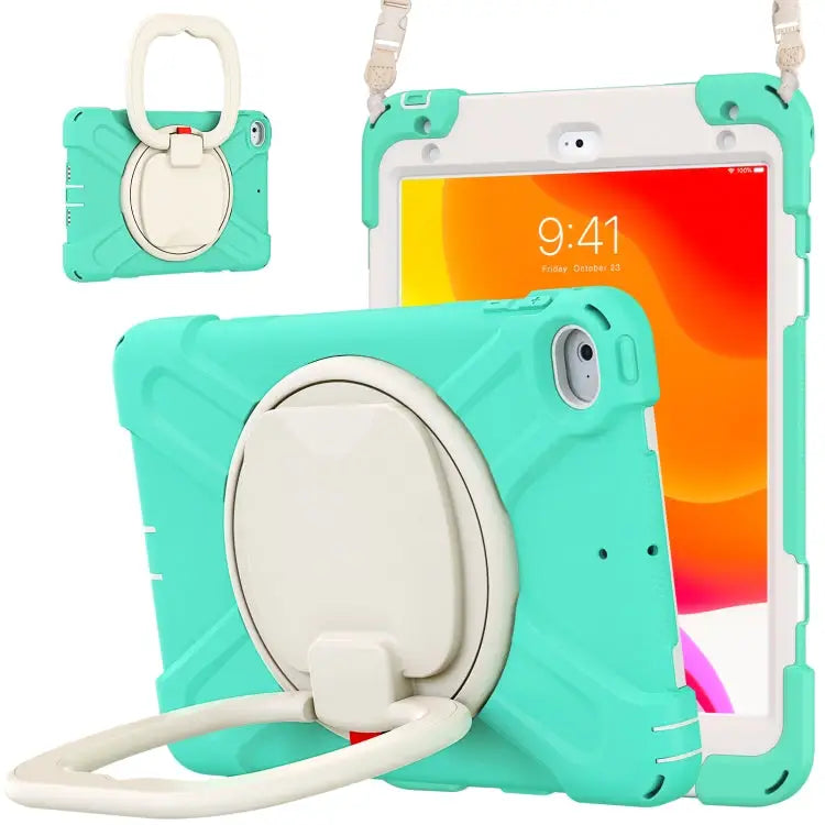 Pure Color Silicone + PC Protective Case with Holder & Shoulder Strap For iPad mini 5 / 4 - For iPad mini 5 / 4 / Mint