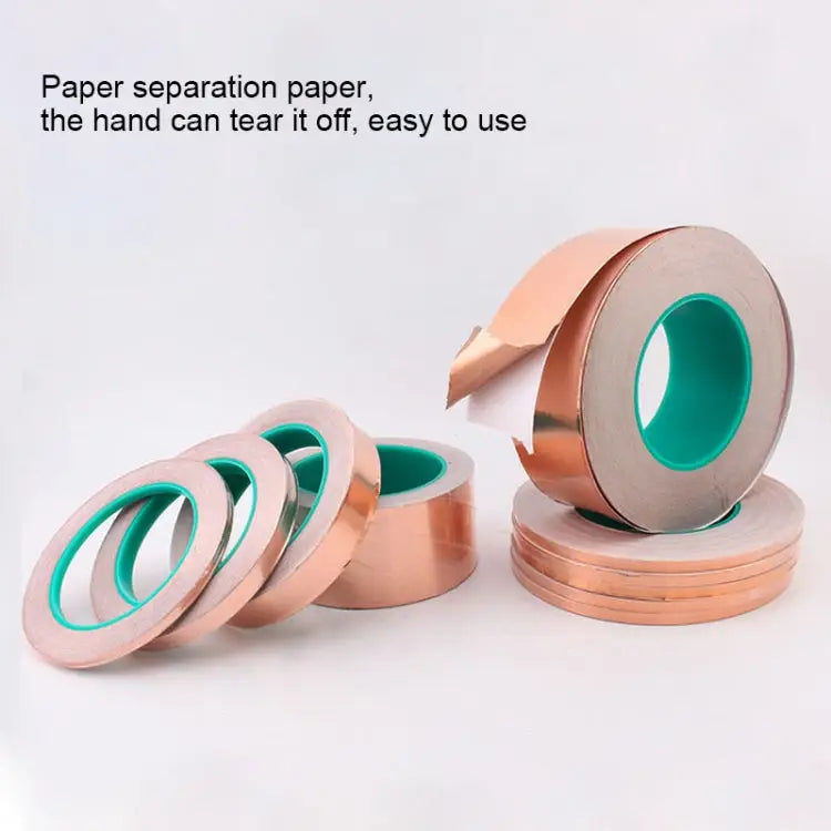 Pure Copper Double-sided Conductive Copper Foil Tape Signal Masking Tape Size: 20m x 10mm Size: 20m x 10mm - Size: 20m