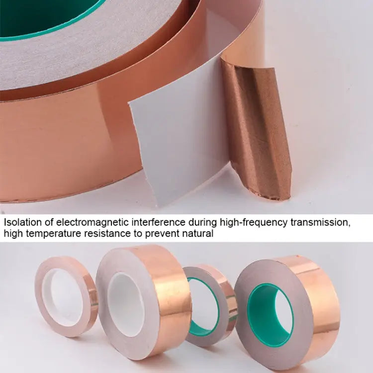 Pure Copper Double-sided Conductive Copper Foil Tape Signal Masking Tape Size: 20m x 20mm Size: 20m x 20mm - Size: 20m