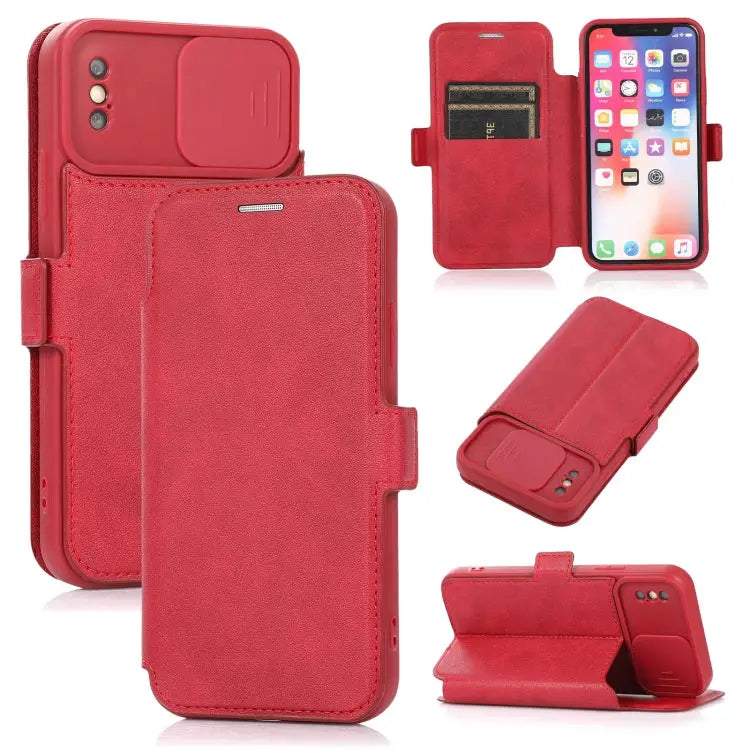 Push Window Double Buckle PU + Silicone Horizontal Flip Leather Case with Holder & Card Slot For iPhone 8 Plus & 7 Plus