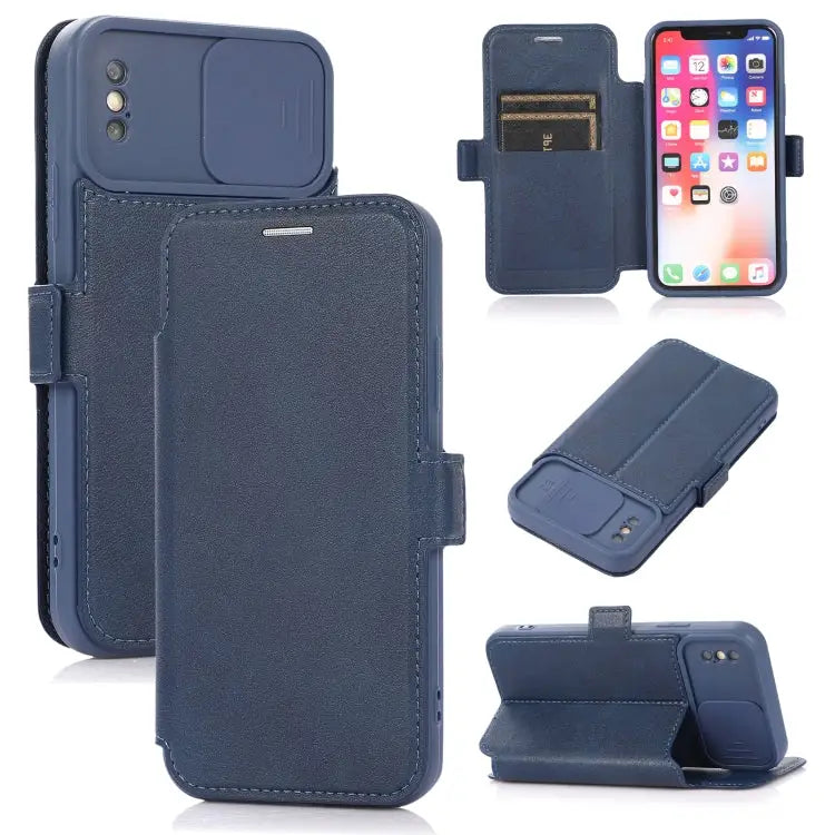 Push Window Double Buckle PU + Silicone Horizontal Flip Leather Case with Holder & Card Slot For iPhone 8 Plus & 7 Plus