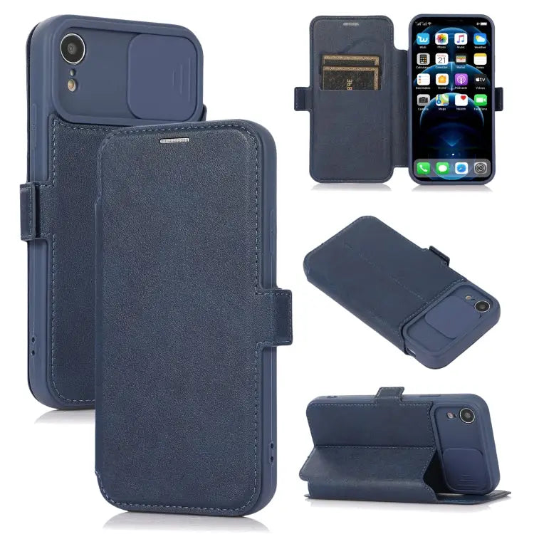 Push Window Double Buckle PU + Silicone Horizontal Flip Leather Case with Holder & Card Slot For iPhone 8 Plus & 7 Plus