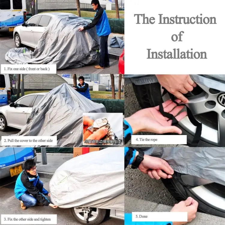 PVC Anti-Dust Sunproof Sedan Car Cover with Warning Strips Fits Cars up to 4.9m(191 inch) in Length 191inch (XL)