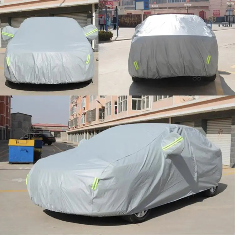 PVC Anti-Dust Sunproof Sedan Car Cover with Warning Strips Fits Cars up to 4.9m(191 inch) in Length 191inch (XL)