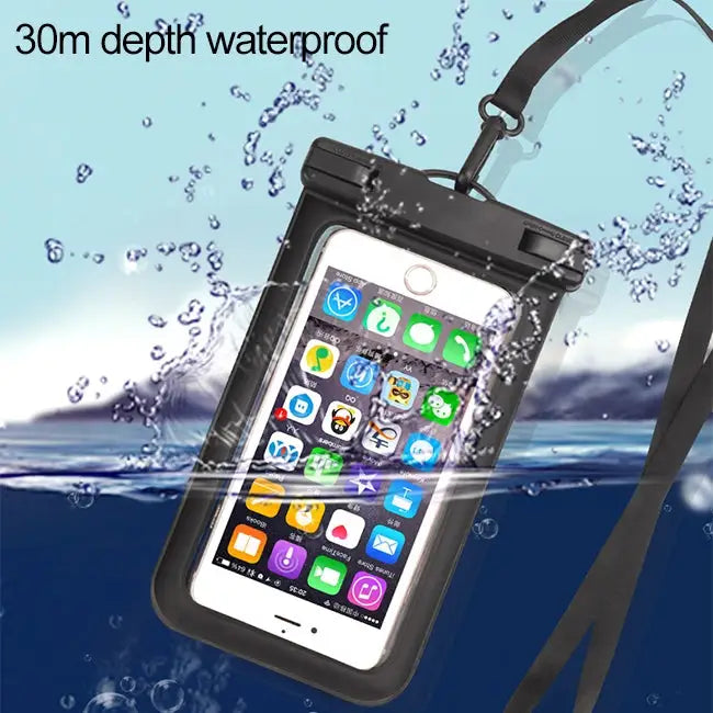 PVC Transparent Universal IPX8 Waterproof Bag with Lanyard for Smart Phones below 6.3 inch - Green