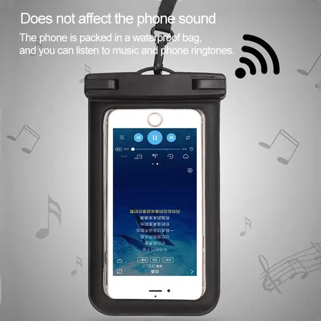PVC Transparent Universal IPX8 Waterproof Bag with Lanyard for Smart Phones below 6.3 inch - Green
