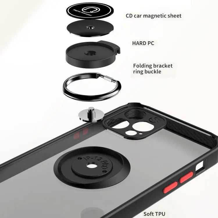 Q Shadow 1 Series TPU + PC Phone Case with Ring For iPhone 12 Pro - Apple Accessories