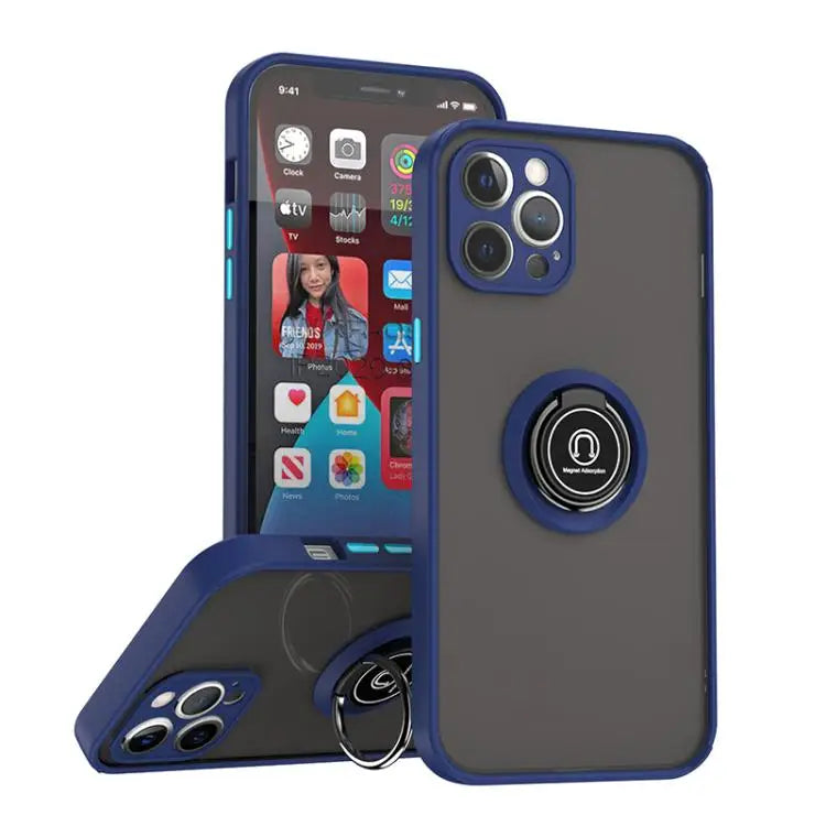 Q Shadow 1 Series TPU + PC Phone Case with Ring For iPhone 13 Pro For iPhone 12 For iPhone 12 Pro Max - For iPhone 12