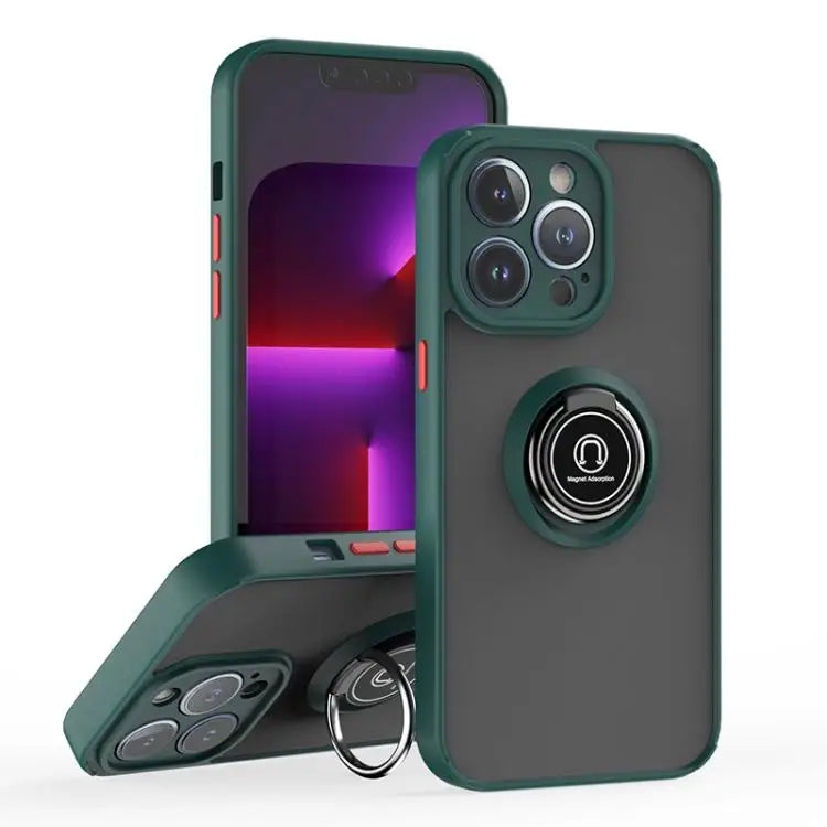 Q Shadow 1 Series TPU + PC Phone Case with Ring For iPhone 13 Pro For iPhone 12 For iPhone 12 Pro Max - For iPhone 13