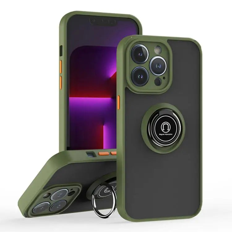 Q Shadow 1 Series TPU + PC Phone Case with Ring For iPhone 13 Pro For iPhone 12 For iPhone 12 Pro Max - For iPhone 13