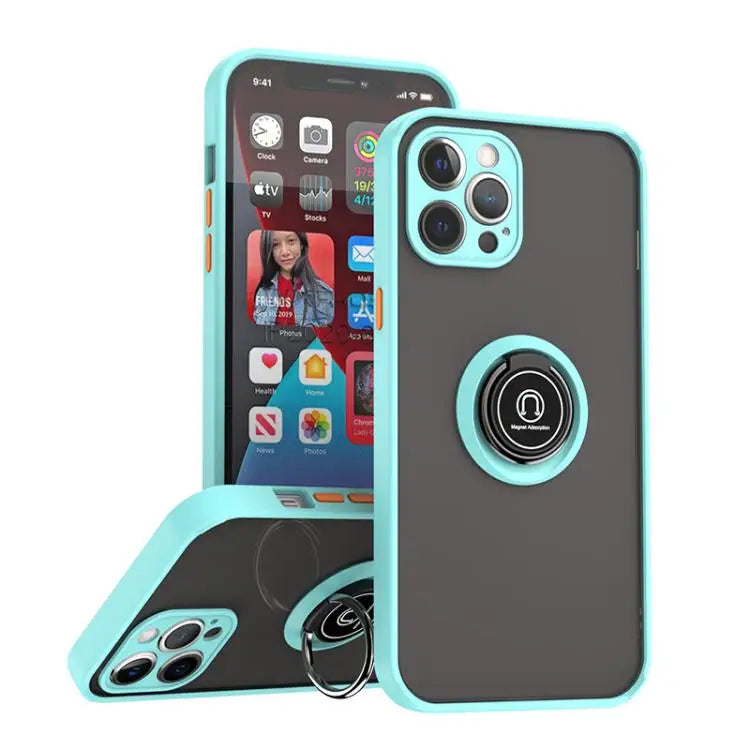 Q Shadow 1 Series TPU + PC Phone Case with Ring For iPhone 13 Pro For iPhone 12 For iPhone 12 Pro Max - For iPhone 12