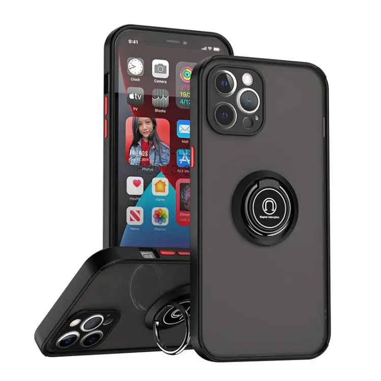 Q Shadow 1 Series TPU + PC Phone Case with Ring For iPhone 13 Pro For iPhone 12 For iPhone 12 Pro Max - For iPhone 12