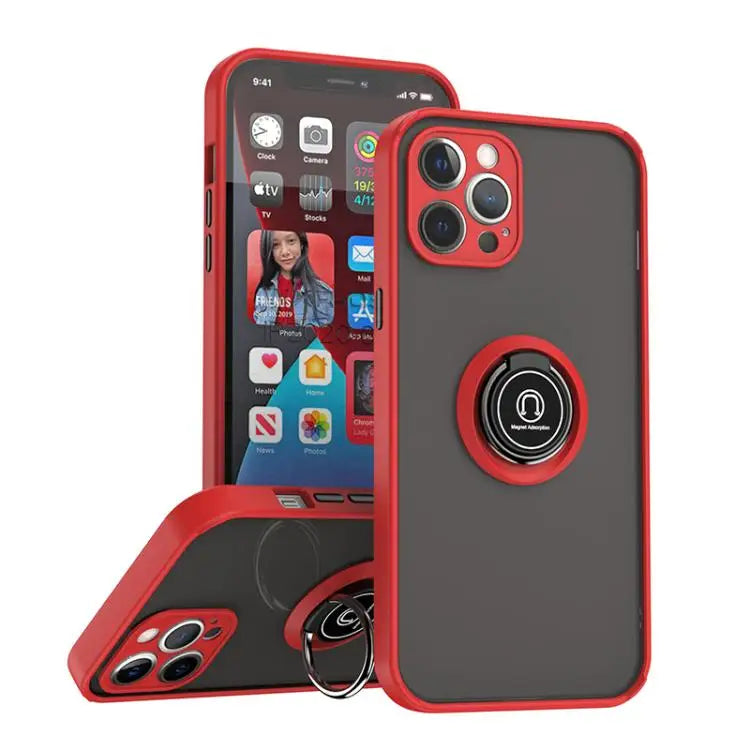 Q Shadow 1 Series TPU + PC Phone Case with Ring For iPhone 13 Pro For iPhone 12 For iPhone 12 Pro Max - For iPhone 12