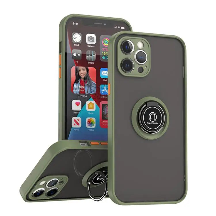 Q Shadow 1 Series TPU + PC Phone Case with Ring For iPhone 13 Pro For iPhone 12 For iPhone 12 Pro Max - For iPhone 12