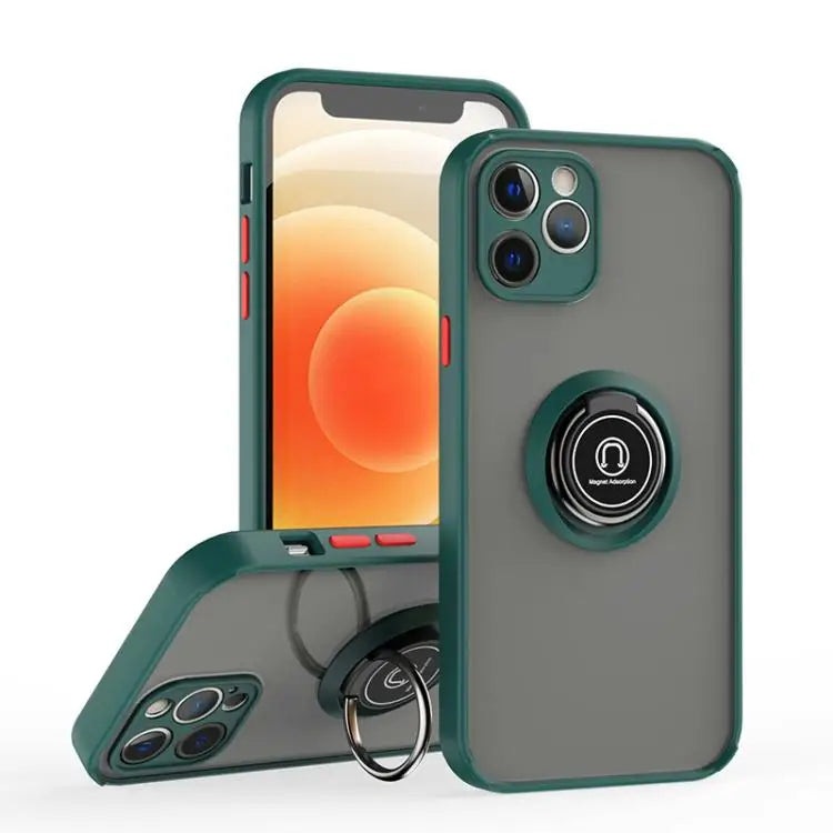 Q Shadow 1 Series TPU + PC Phone Case with Ring For iPhone 13 Pro For iPhone 12 For iPhone 12 Pro Max - For iPhone 12