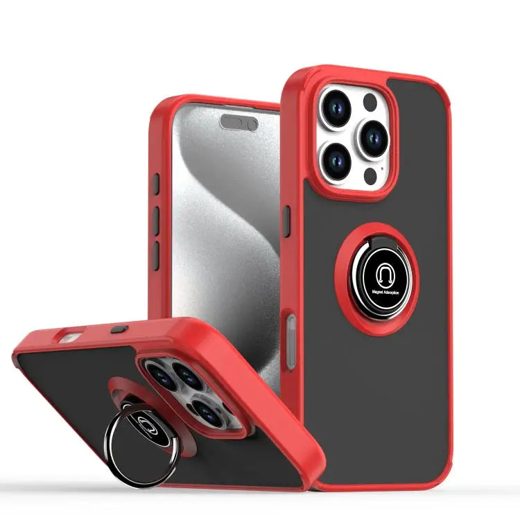 Q Shadow 1 Series TPU + PC Phone Case with Ring For iPhone 16 Pro For iPhone 16 Plus For iPhone 15 Pro Max - For iPhone