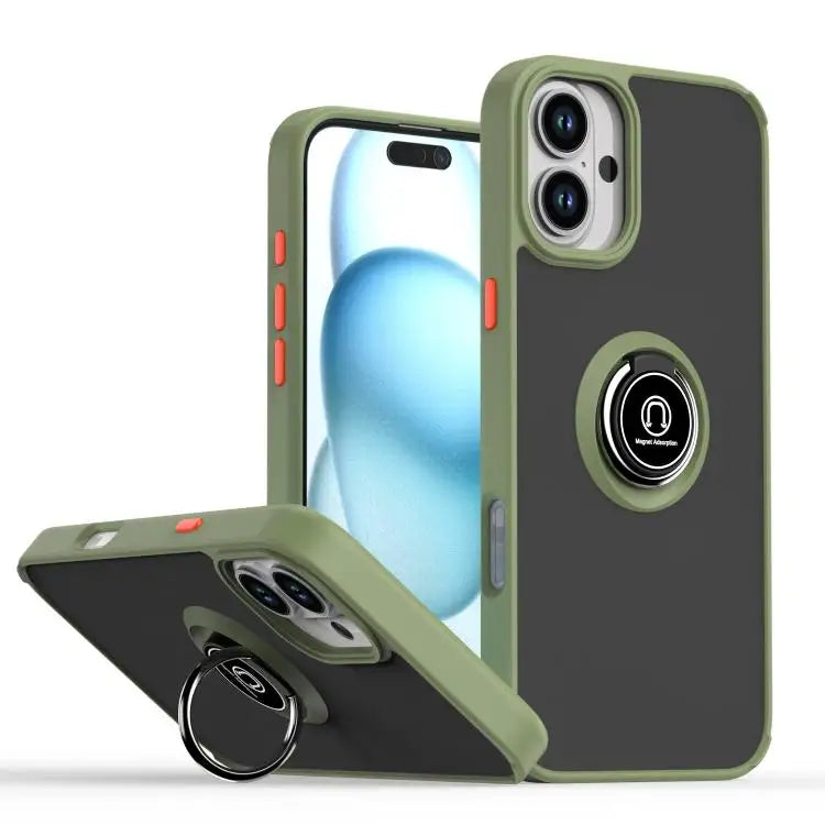 Q Shadow 1 Series TPU + PC Phone Case with Ring For iPhone 16 Pro For iPhone 16 Plus For iPhone 15 Pro Max - For iPhone