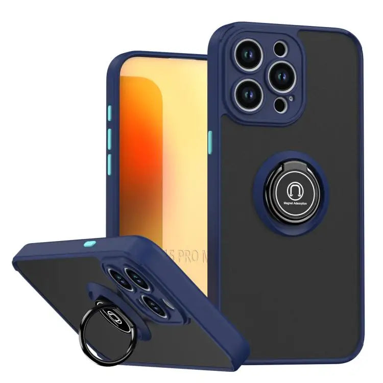 Q Shadow 1 Series TPU + PC Phone Case with Ring For iPhone 16 Pro For iPhone 16 Plus For iPhone 15 Pro Max - For iPhone