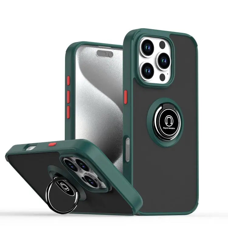 Q Shadow 1 Series TPU + PC Phone Case with Ring For iPhone 16 Pro For iPhone 16 Plus For iPhone 15 Pro Max - For iPhone
