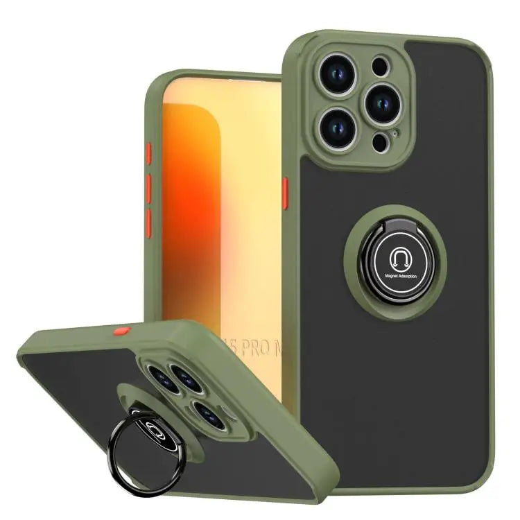 Q Shadow 1 Series TPU + PC Phone Case with Ring For iPhone 16 Pro For iPhone 16 Plus For iPhone 15 Pro Max - For iPhone