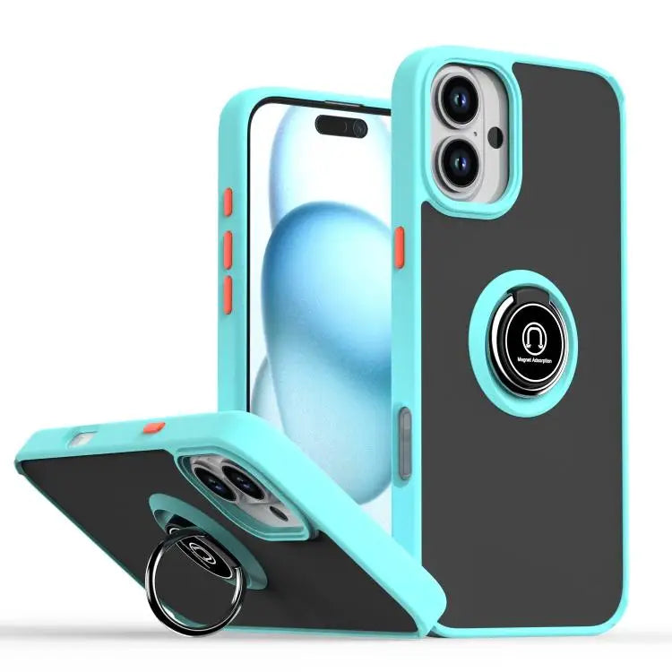 Q Shadow 1 Series TPU + PC Phone Case with Ring For iPhone 16 Pro For iPhone 16 Plus For iPhone 15 Pro Max - For iPhone