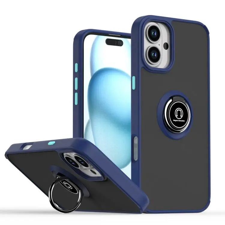 Q Shadow 1 Series TPU + PC Phone Case with Ring For iPhone 16 Pro For iPhone 16 Plus For iPhone 15 Pro Max - For iPhone