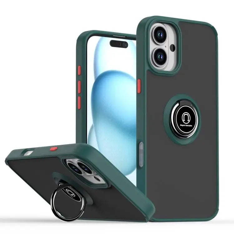 Q Shadow 1 Series TPU + PC Phone Case with Ring For iPhone 16 Pro For iPhone 16 Plus For iPhone 15 Pro Max - For iPhone