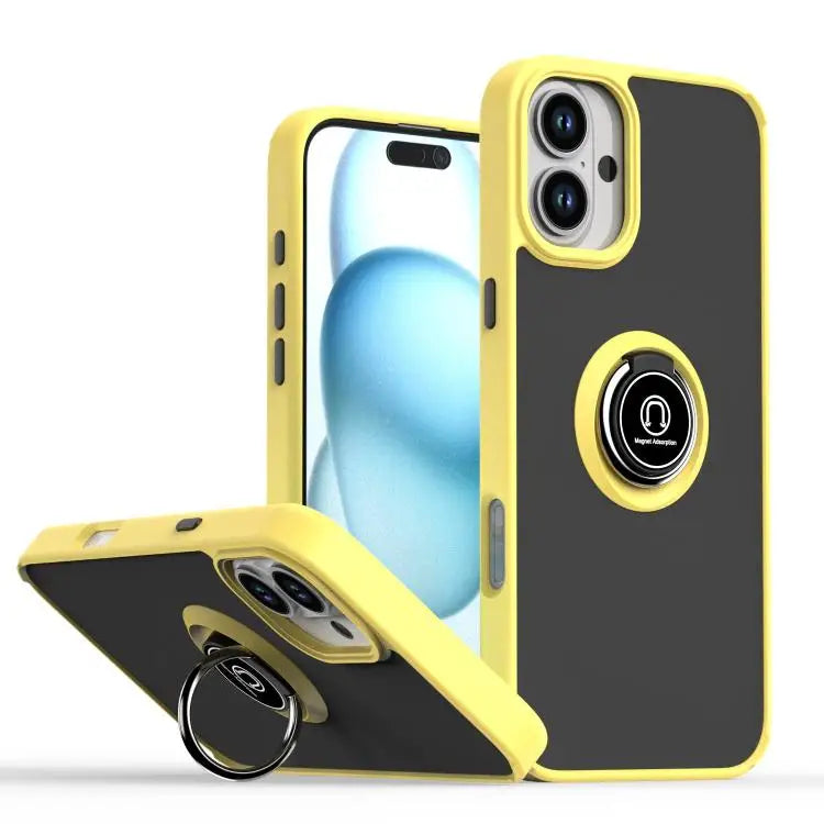 Q Shadow 1 Series TPU + PC Phone Case with Ring For iPhone 16 Pro For iPhone 16 Plus For iPhone 15 Pro Max - For iPhone