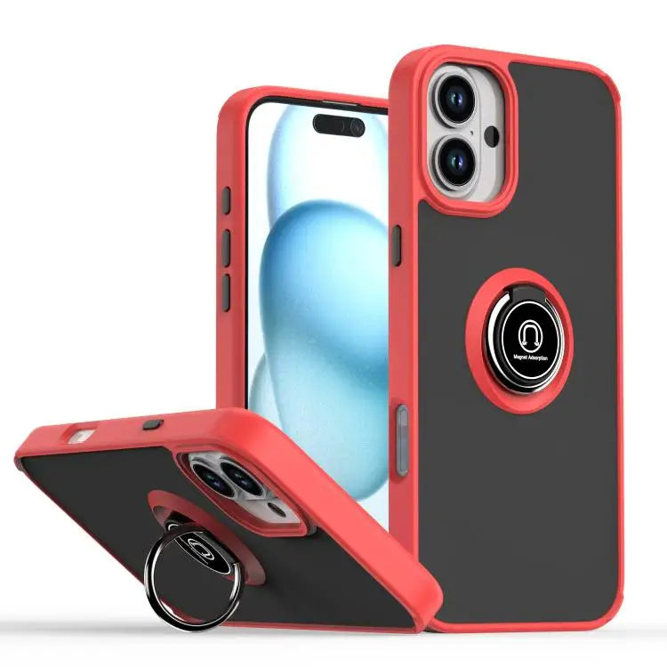 Q Shadow 1 Series TPU + PC Phone Case with Ring For iPhone 16 Pro For iPhone 16 Plus For iPhone 15 Pro Max - For iPhone