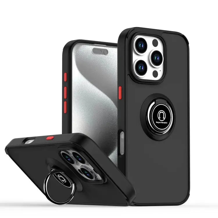 Q Shadow 1 Series TPU + PC Phone Case with Ring For iPhone 16 Pro For iPhone 16 Plus For iPhone 15 Pro Max - For iPhone