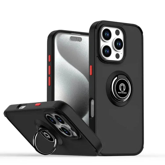 Q Shadow 1 Series TPU + PC Phone Case with Ring For iPhone 16 Pro For iPhone 16 Plus For iPhone 15 Pro Max - For iPhone