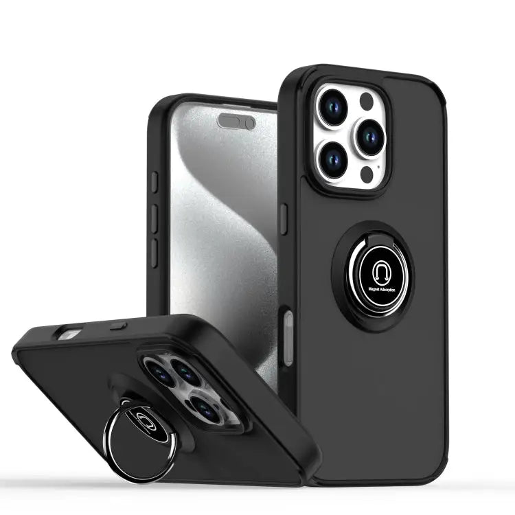 Q Shadow 1 Series TPU + PC Phone Case with Ring For iPhone 16 Pro For iPhone 16 Plus For iPhone 15 Pro Max - For iPhone