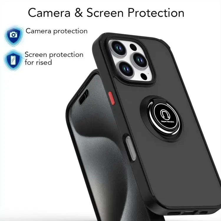 Q Shadow 1 Series TPU + PC Phone Case with Ring For iPhone 16 Pro For iPhone 16 Plus For iPhone 15 Pro Max - Apple