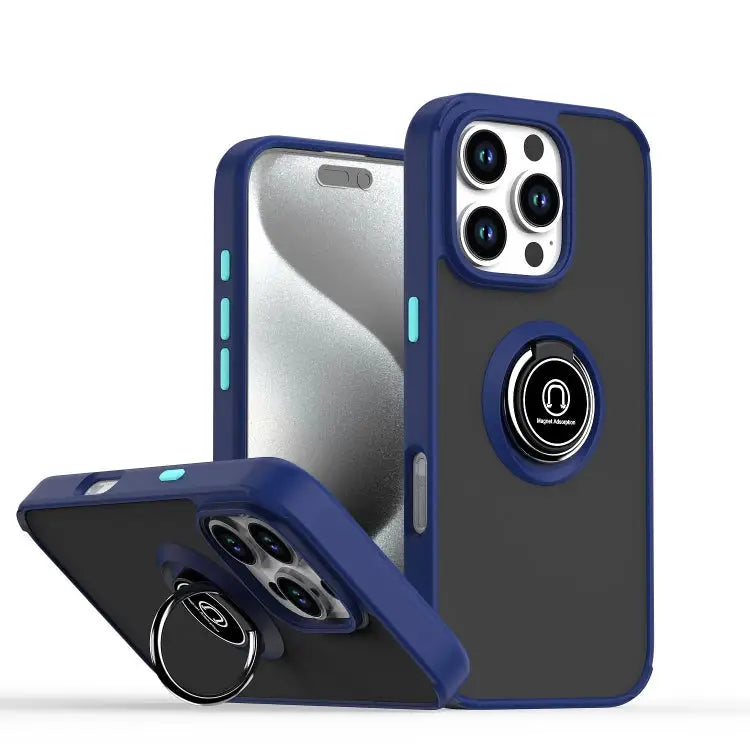 Q Shadow 1 Series TPU + PC Phone Case with Ring For iPhone 16 Pro For iPhone 16 Plus For iPhone 15 Pro Max - For iPhone
