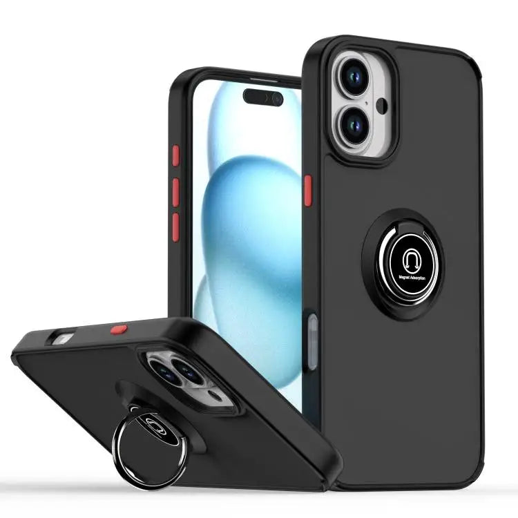 Q Shadow 1 Series TPU + PC Phone Case with Ring For iPhone 16 Pro For iPhone 16 Plus For iPhone 15 Pro Max - For iPhone