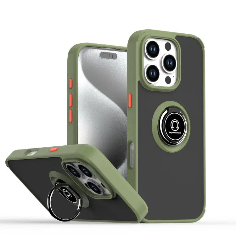 Q Shadow 1 Series TPU + PC Phone Case with Ring For iPhone 16 Pro For iPhone 16 Plus For iPhone 15 Pro Max - For iPhone