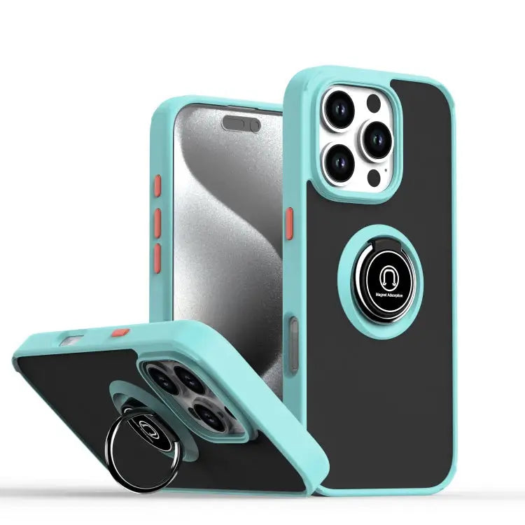 Q Shadow 1 Series TPU + PC Phone Case with Ring For iPhone 16 Pro For iPhone 16 Plus For iPhone 15 Pro Max - For iPhone