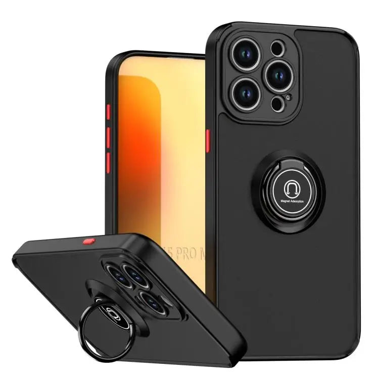 Q Shadow 1 Series TPU + PC Phone Case with Ring For iPhone 16 Pro For iPhone 16 Plus For iPhone 15 Pro Max - For iPhone