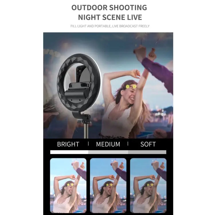 Q07 6 Inch Ring Light Portable Bluetooth Selfie Stick Tripod Q07 - Q07