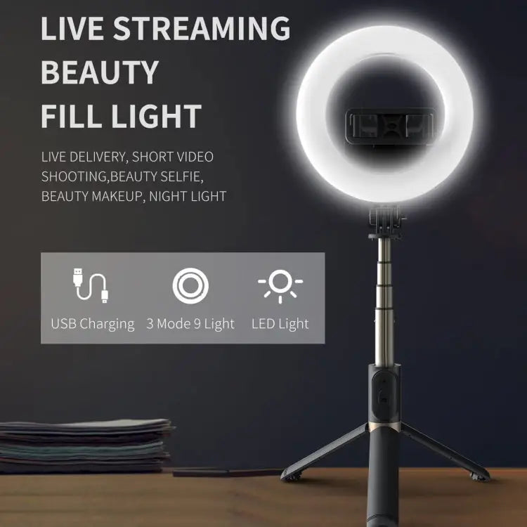 Q07 6 Inch Ring Light Portable Bluetooth Selfie Stick Tripod Q07 - Q07