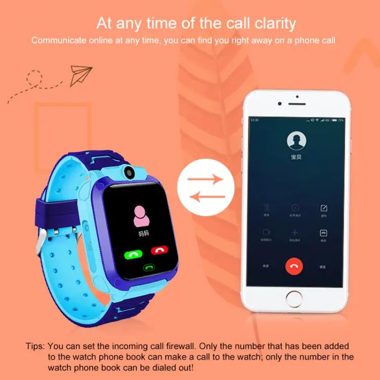 Q120 1.44 inch Color Screen Smartwatch for Children IP67 Waterproof Support LBS Positioning / Two-way Dialing / One-key
