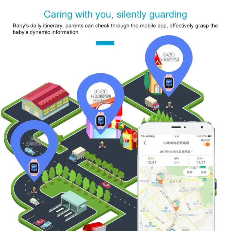 Q120 1.44 inch Color Screen Smartwatch for Children IP67 Waterproof Support LBS Positioning / Two-way Dialing / One-key