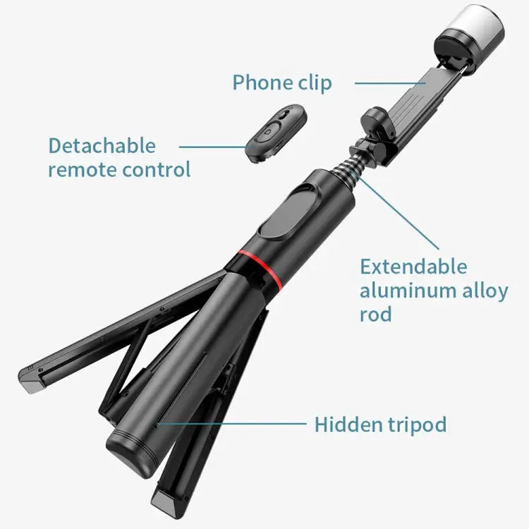 Q12s Bluetooth Remote Control Rotatable Fill Light Tripod Selfie Stick Q12s - Q12s