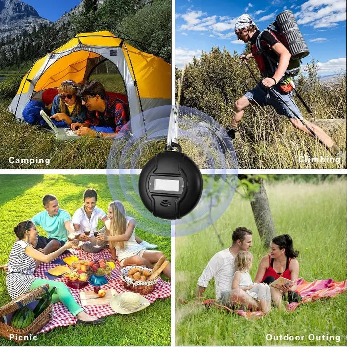 Q3 Outdoor Portable Solar Pest Control Insect Bugs Ultrasonic Mosquito Repellent Repeller Killer with Compass Function