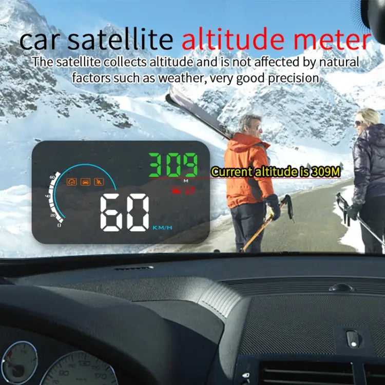 Q5 GPS 4 inch Vehicle-mounted Head Up Display Security System Support Running Speed & Direction & Distance / Driving